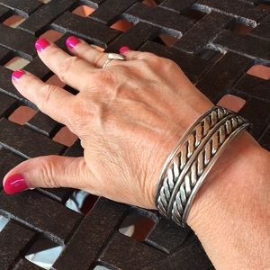 Silver Braid Style Cuff Bracelet